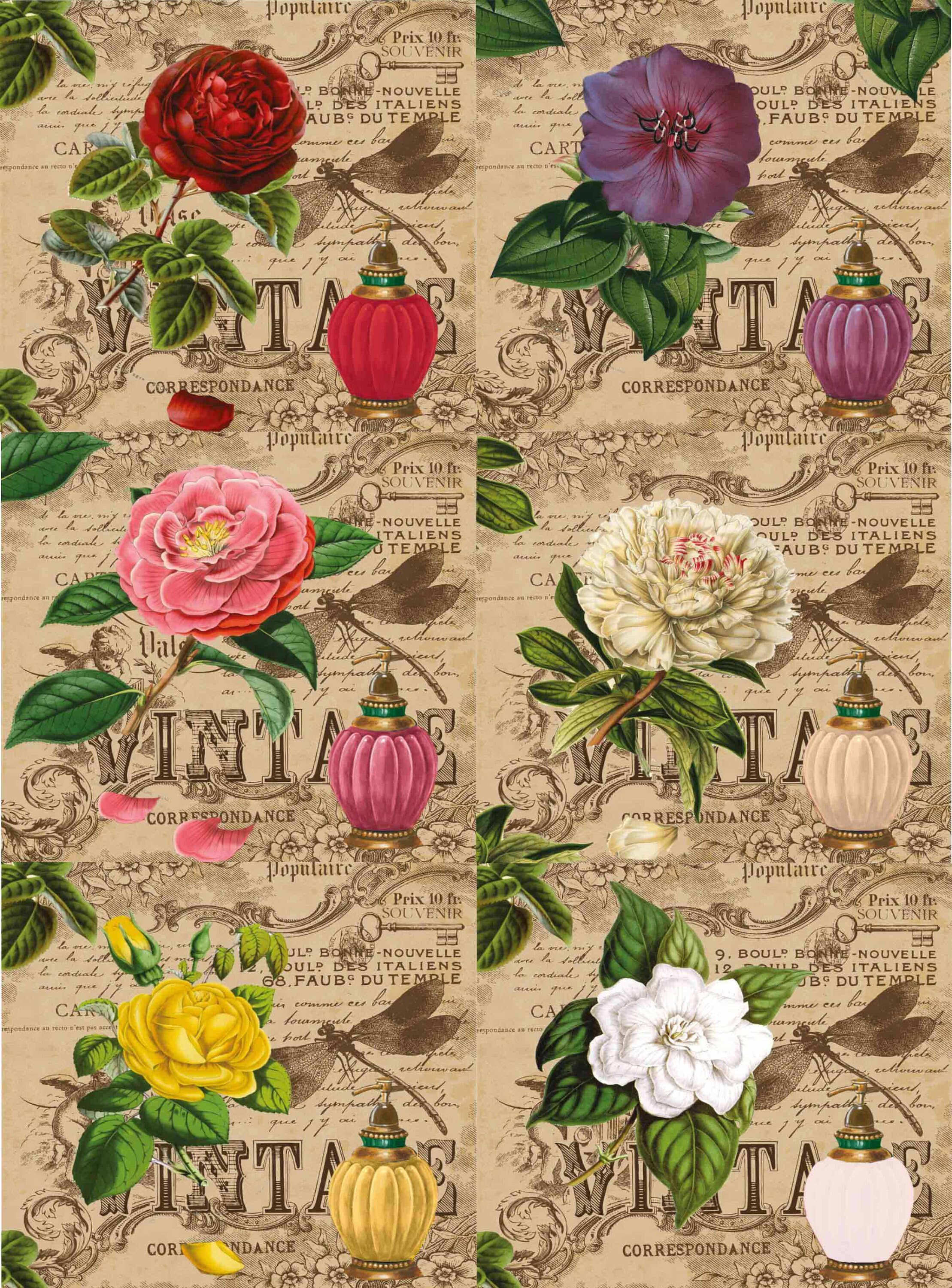 color printing paper napkins rose festive party tissue floral decoration 20pcsCL