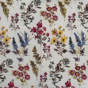 1 tovagliolo di carta con fiori botanici selvatici per decoupage, artigianato floreale autunnale, biglietti fai da te per il Ringraziamento, scrapbooking, lavanda, girasole, 16''