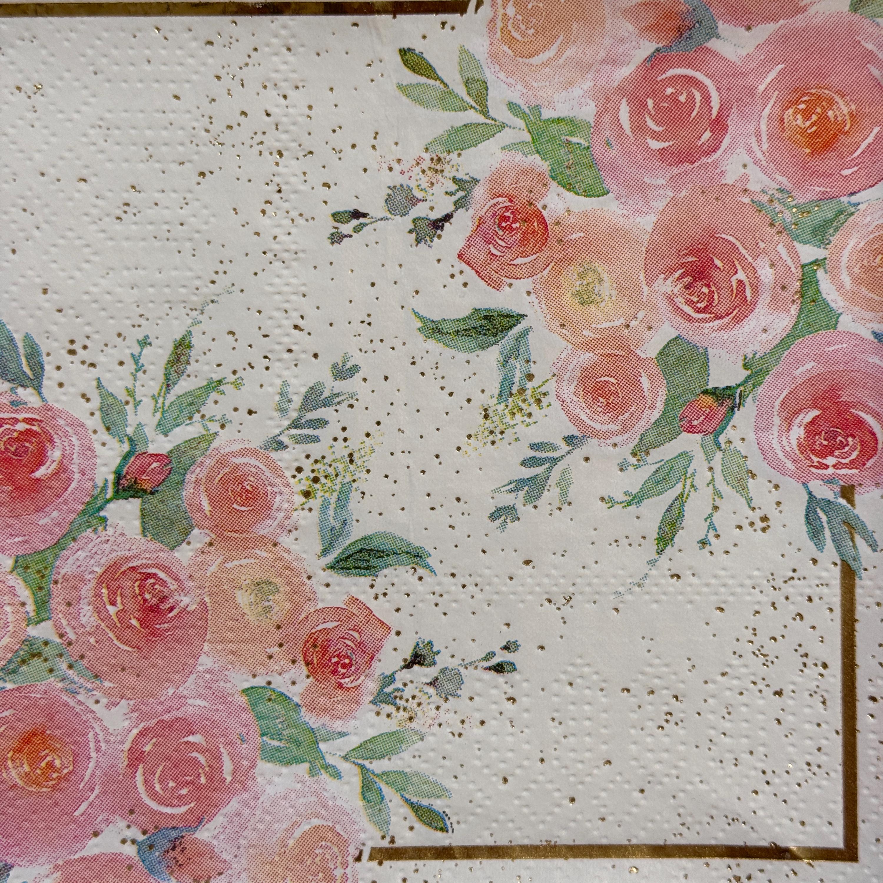 Elegant Pink Rose Bouquet Paper Napkin for Decoupage Scrapbooking ...