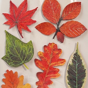 Adesivos de folhas de outono, conjunto de 7 adesivos pop-up de folhas de outono com formas de bordo, carvalho, olmo, bétula e álamo para cartões de scrapbooking, adesivos de decoupage