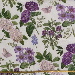 1 szt. botaniczna fioletowa kwiatowa serwetka papierowa do decoupage'u, wiosenne rękodzieło ogrodowe, wielkanocna karta DIY do scrapbookingu Lawendowy motyl serwetka 16''