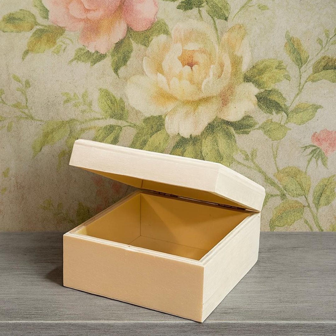 3.5'' Wooden Box for Decoupage, Unfinished Craft Box for Painting, DIY ...