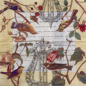 Vintage Vögel und Blumenzweige Papierserviette für Decoupage Scrapbooking Kartenherstellung Handwerk Mixed Media 13 '' Papierservietten 1 STÜCK DIY Kunst geschenk