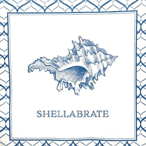 Nautical Seashell Decoupage Paper Napkin Blue Ocean Beach Shellabrate Design Coastal Summer Decor for DIY Crafts Scrapbooking Card 10'' 1pcs