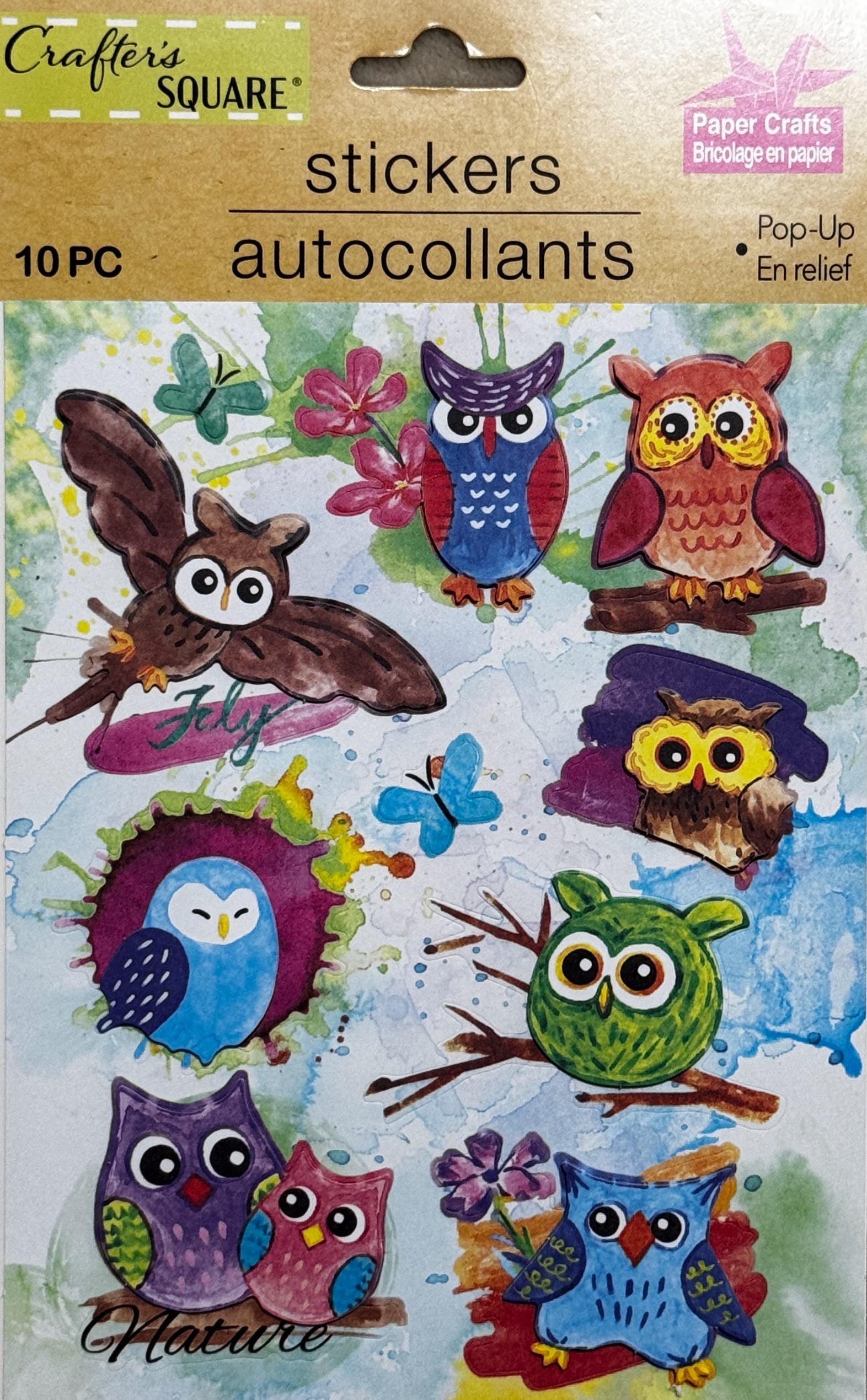 3D Pop-up Owl Stickers for Kids, Scrapbooking, Card Making, DIY Crafts ...