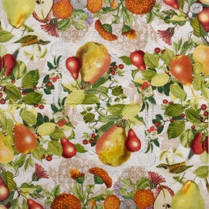 Tovaglioli di carta con pere e crisantemi autunnali per decoupage, biglietti, scrapbooking, decorazioni per il Ringraziamento, frutta autunnale e motivo botanico, 25 cm