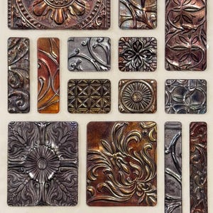 3D Puffy Aufkleber, geprägte Vintage Metal Tile Designs Aufkleber, Zierleisten Blumenmuster Aufkleber, DIY Handwerk Scrapbooking 18 STÜCK