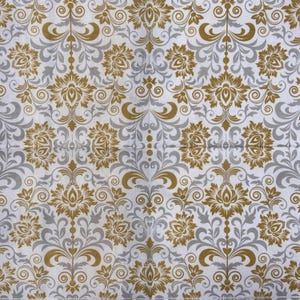 Serviette en papier vintage à motifs baroques dorés et gris pour découpage Scrapbooking Artisanat bricolage élégant design damassé feuille simple 13 x 13 po