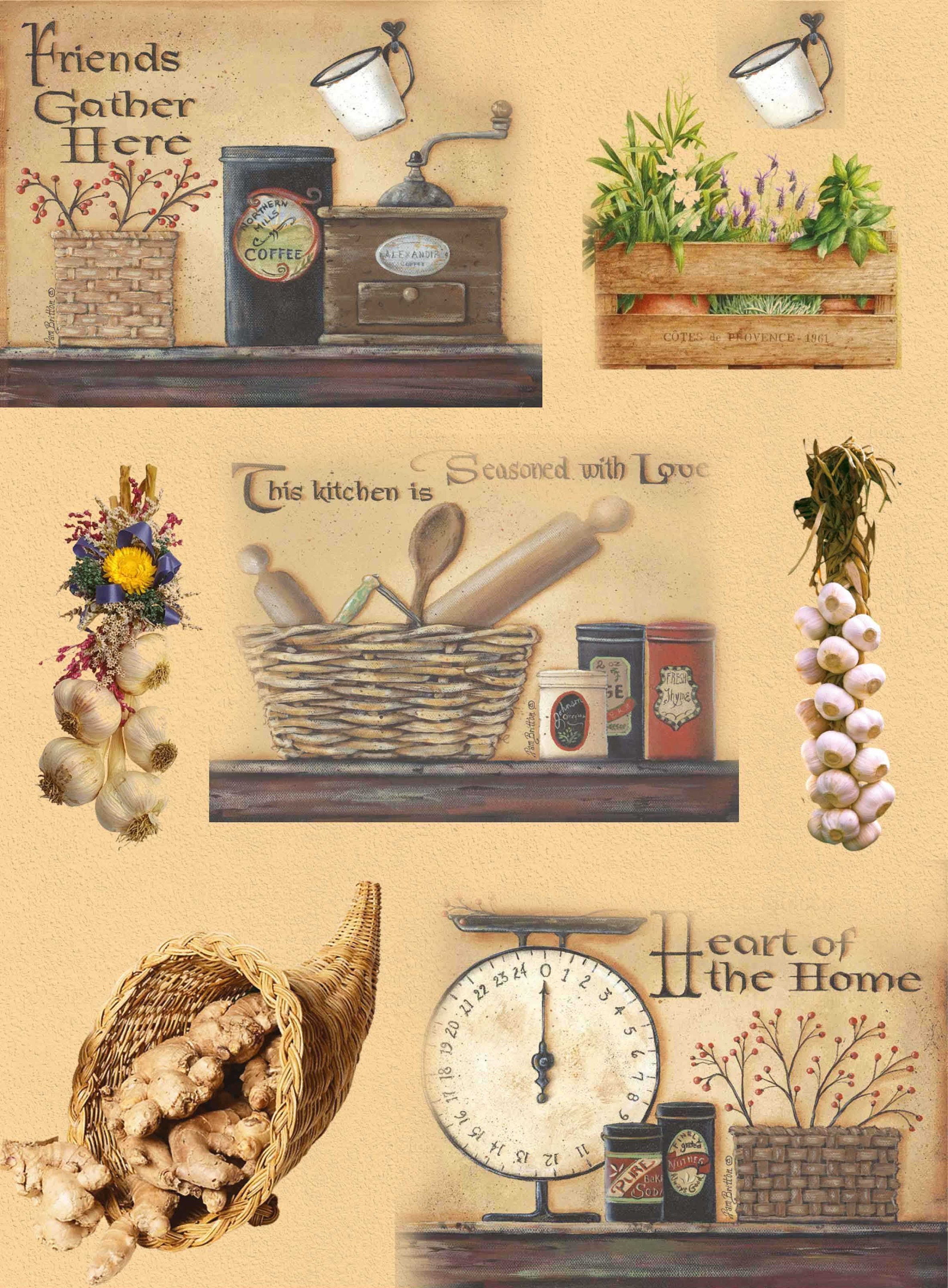 Paper Kitchen Food Print Scrapbooking Paper Art Decoupage Etsy UK