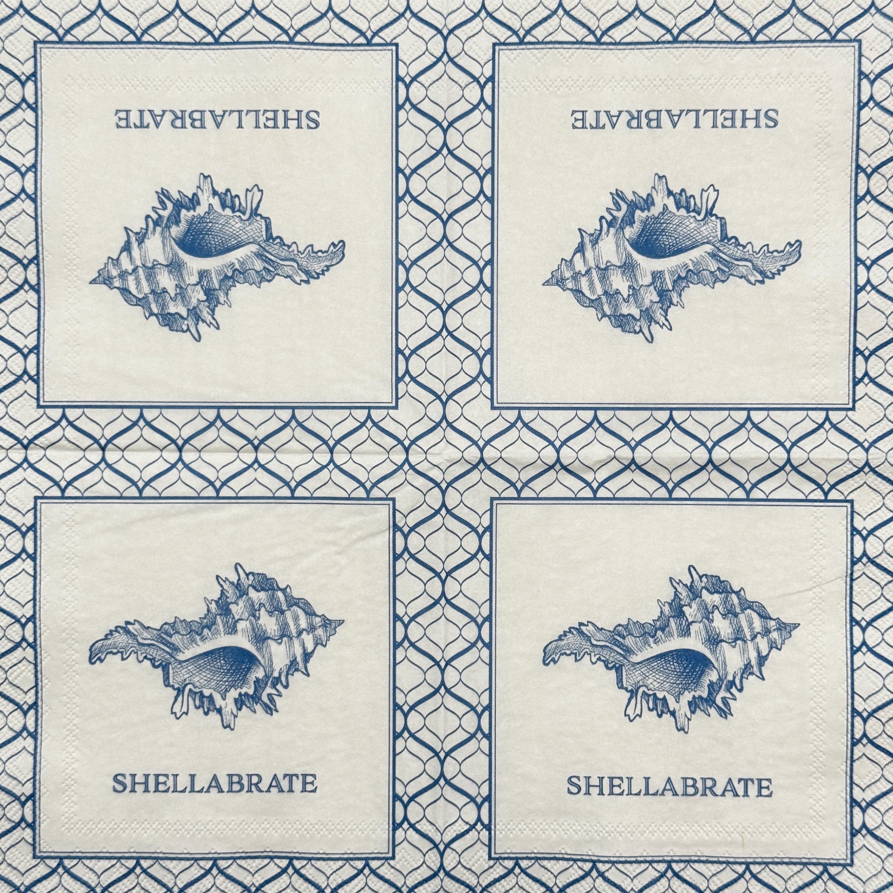 Nautical Seashell Decoupage Paper Napkin Blue Ocean Beach Shellabrate ...