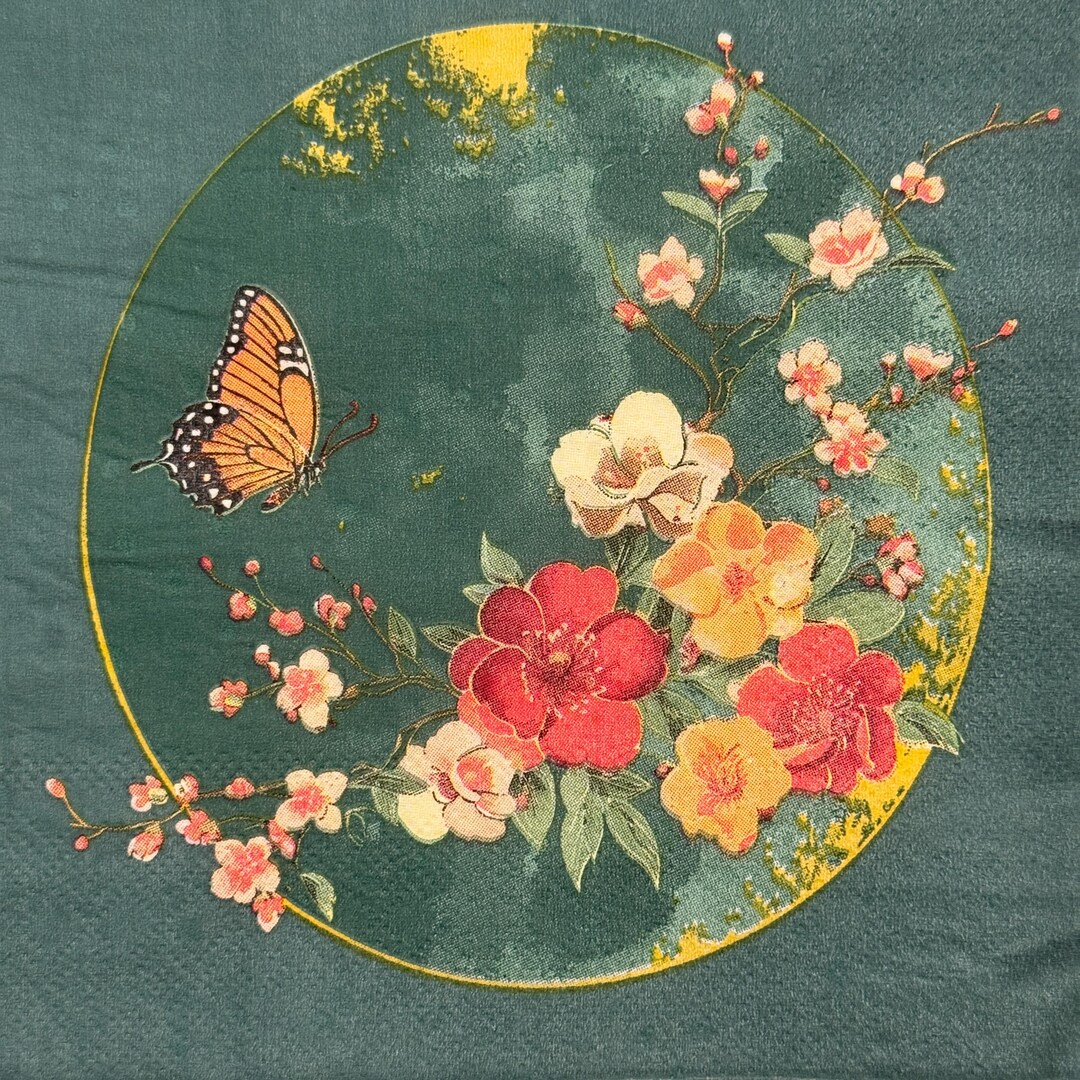 Floral Butterfly Napkin for Spring Easter Decoupage, DIY Crafts ...