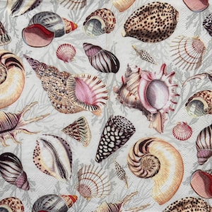 Lindo guardanapo de papel para decoupage com conchas do mar para artesanato, projetos &quot;faça você mesmo&quot;, scrapbooking, criação de cartões, decoração de praia e oceano de verão, 16&#39;&#39;, 1 peça