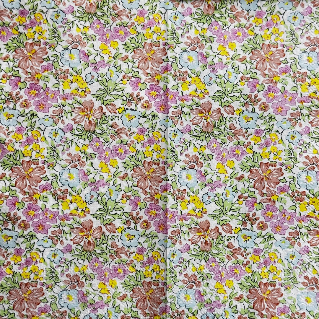 Spring Wildflower Decoupage Paper Napkin, Pastel Meadow Flowers Pattern ...