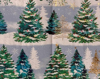 クリスマスリース デコパージュ ナプキン - 10インチのナプキンに4つの 