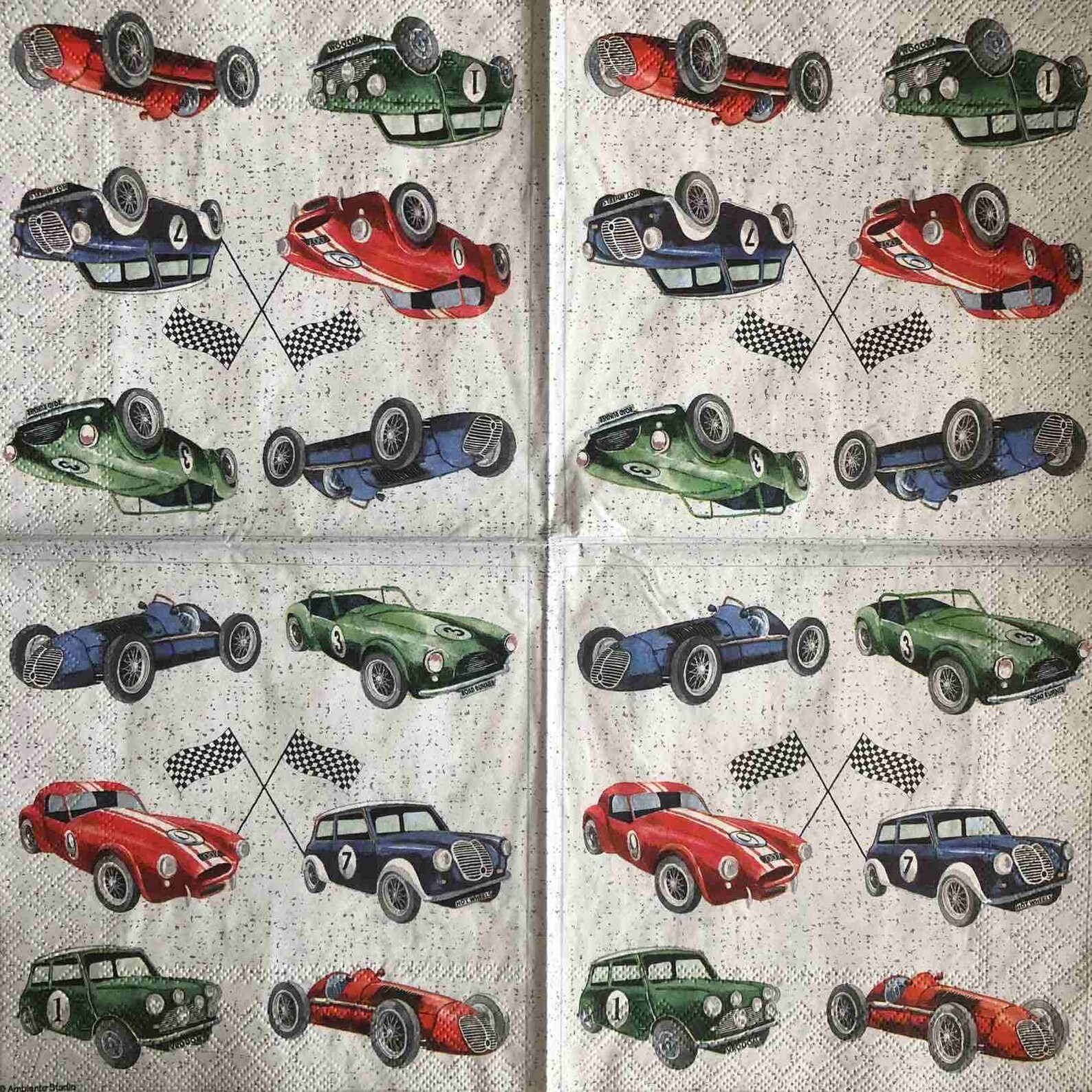 Decoupage Napkin Retro Cars Collectible Racing Art Paper Etsy