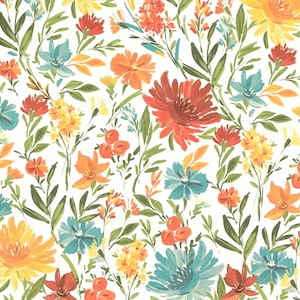 Papier artisanal avec motif floral éclatant pour le scrapbooking, la fabrication de cartes et les projets de bricolage - 8,5 x 11 po., 27 livres, feuille petites fleurs