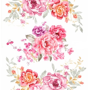 Papel de arroz para decoupage, aquarela, peônias e rosas, arranjos florais para artesanato, scrapbooking, projetos faça você mesmo, papel ou cartolina para decoupage, 18 cm x 28 cm