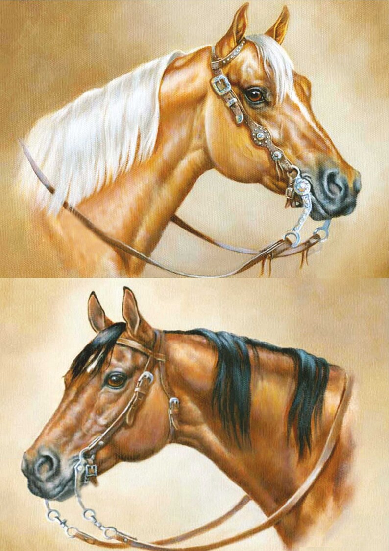 Paper Retro horses print scrapbooking paper Art Decoupage Etsy