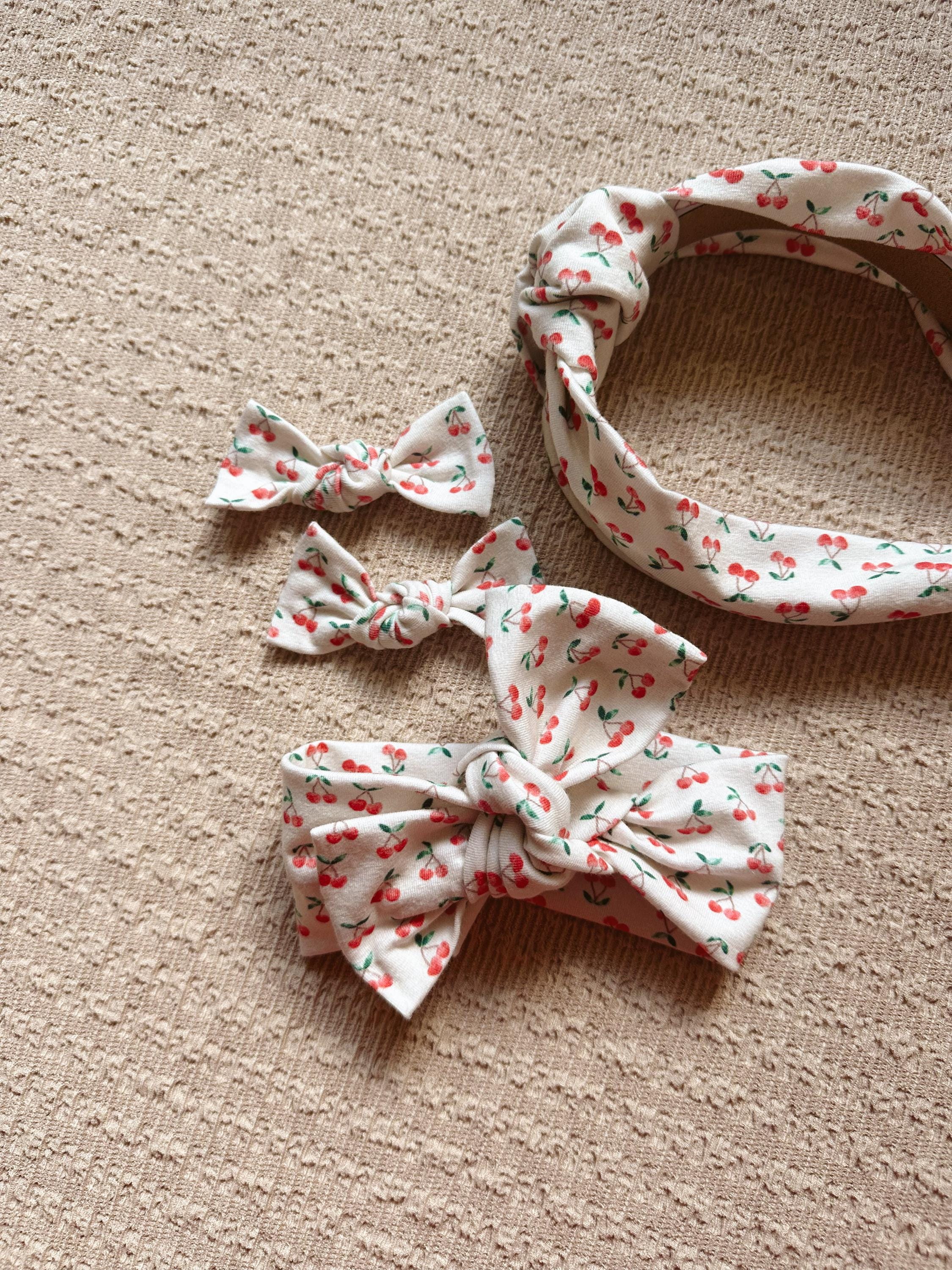 Set of 3 Cherry Hair Ties with Polka Dot Bows Cute Fruit Style Ponytail Holders Amazon.com : Hair Ties Elastics Cartoon Fruit Soft Rubber  main image 4