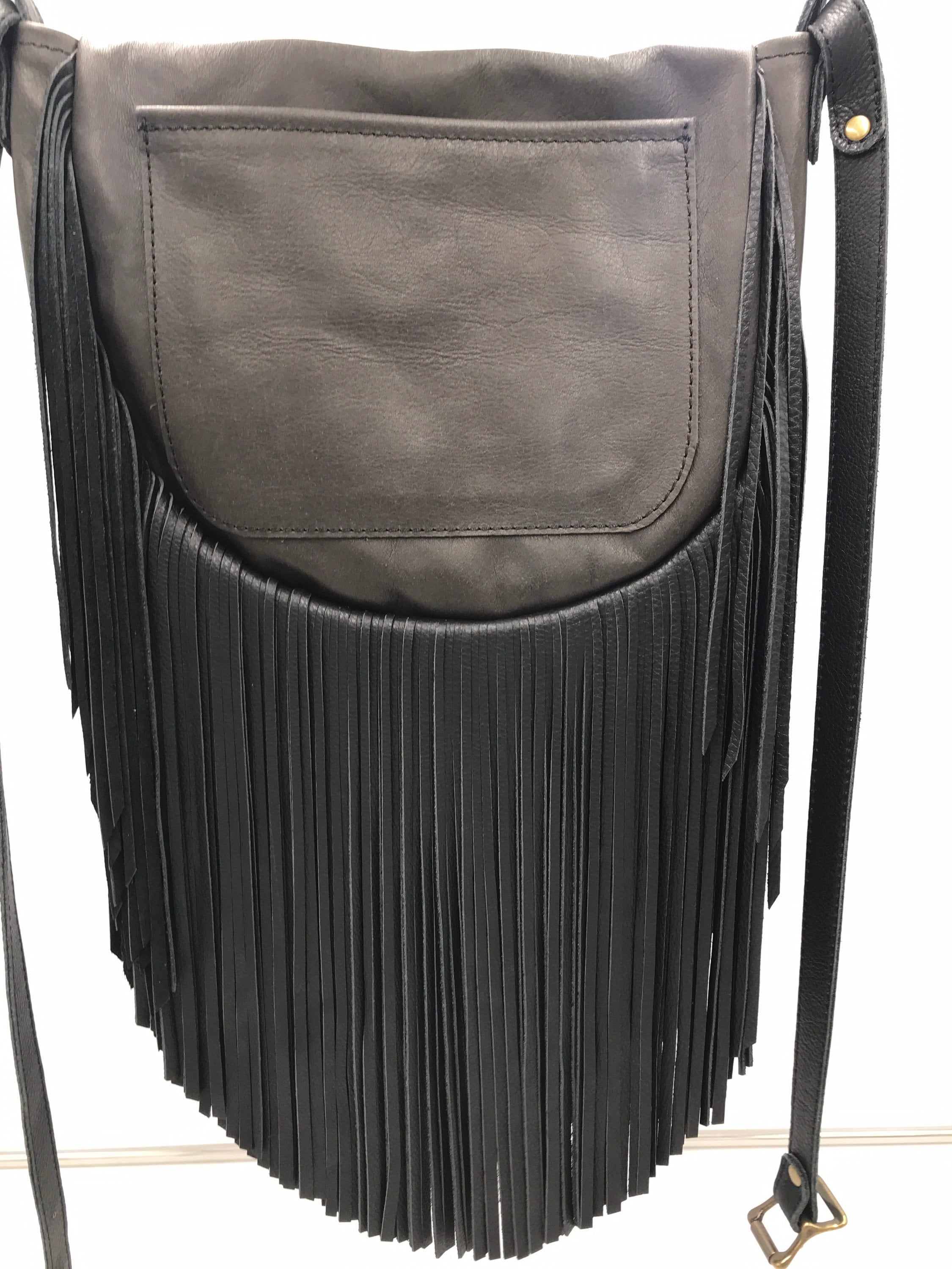 Handmade Leather Fringe Purse Etsy