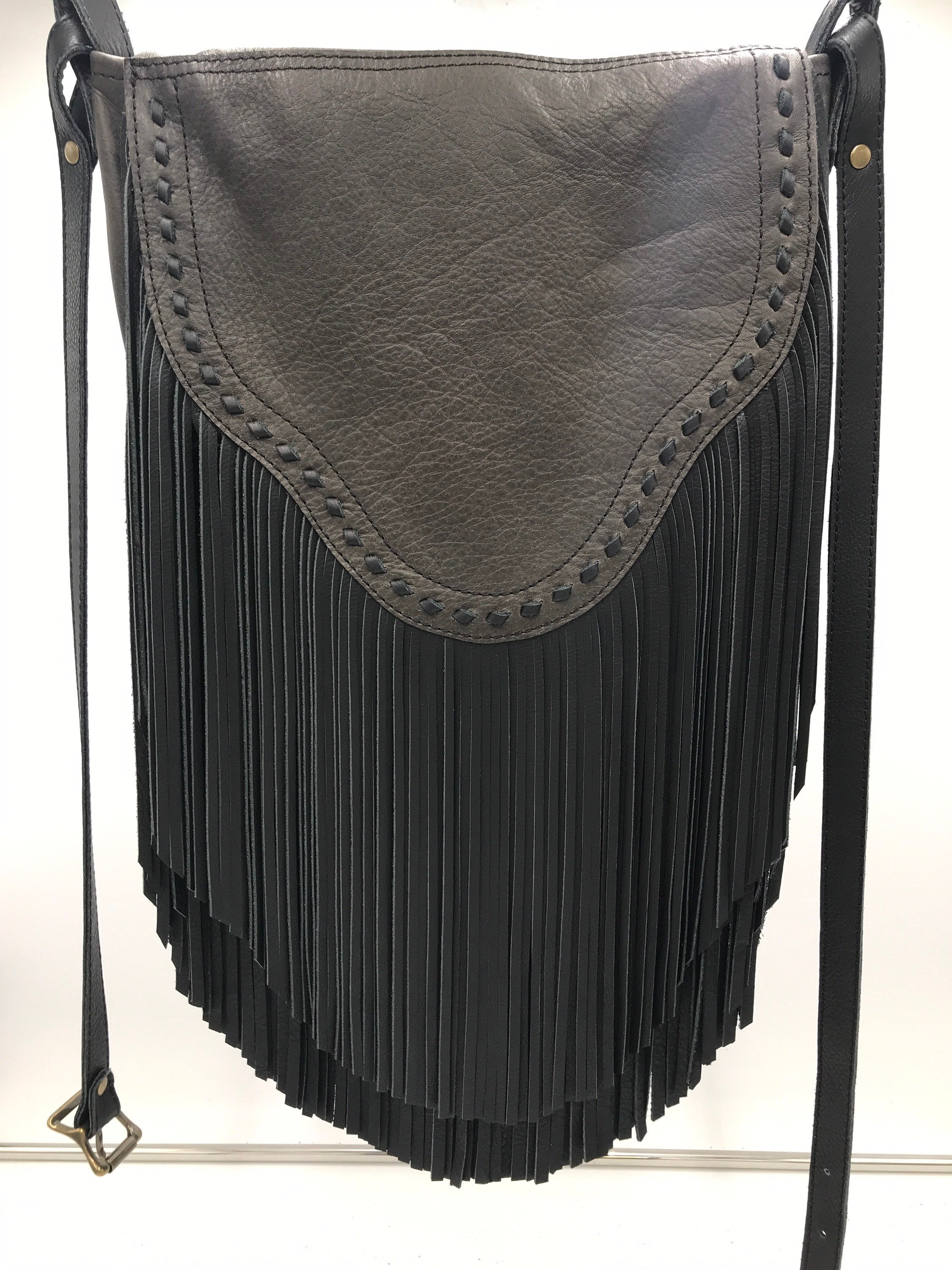 Handmade Leather Fringe Purse Etsy