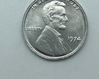 1974 aluminum Lincoln cent,extremely rare only 5-13 known to exist,commemorative copy coin