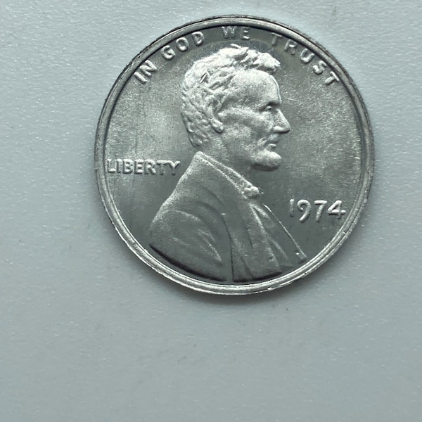 1974 aluminum Lincoln cent,extremely rare only 5-13 known to exist,commemorative copy coin