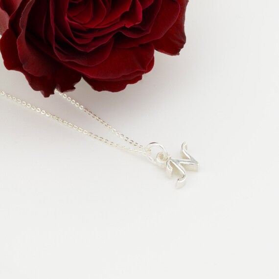 Pendant. Handmade Solid Silver Initial 