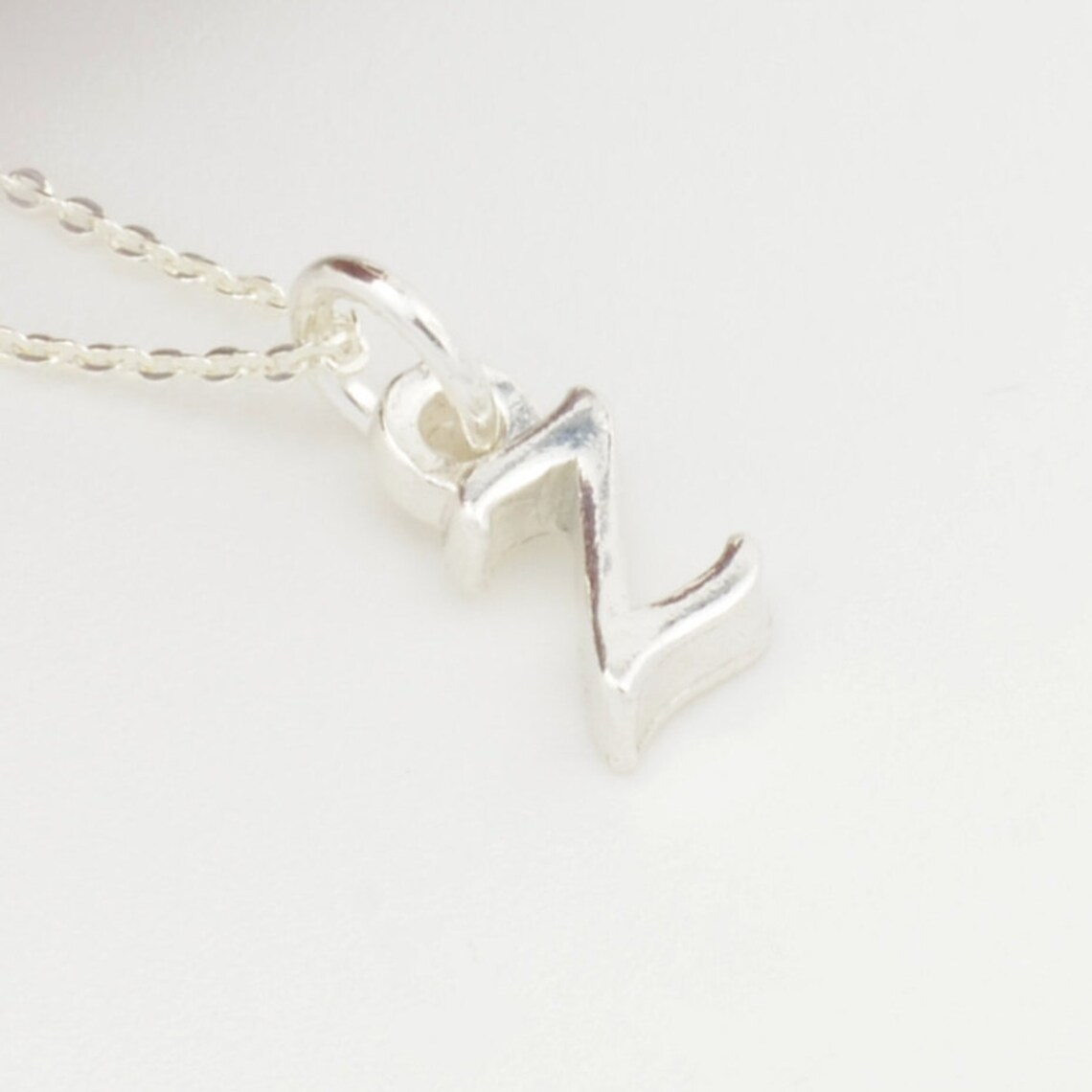 Small Silver Letter Z Necklace. Small Handmade Silver Initial Etsy UK