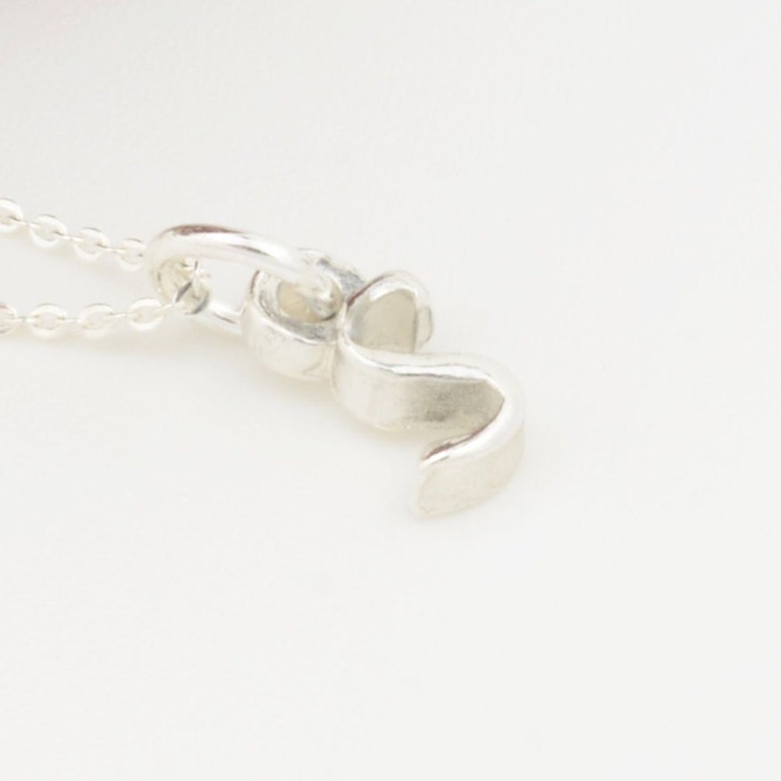 Necklace. Handmade Solid Silver Initial 