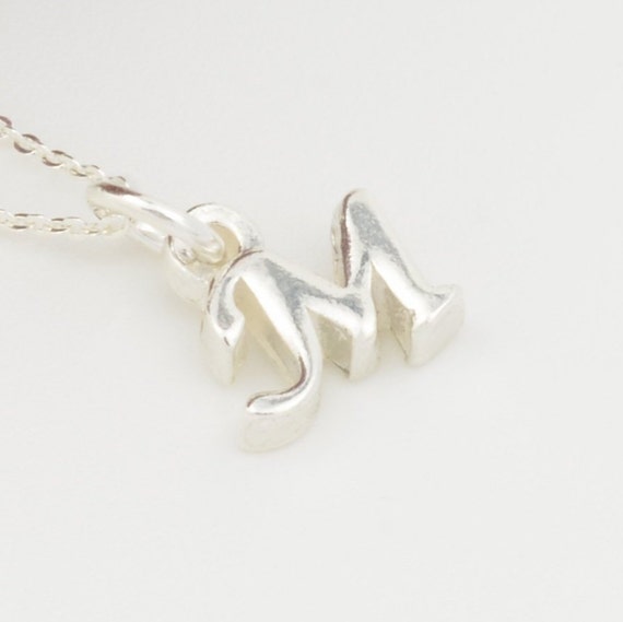 Necklace. Handmade Solid Silver Initial 
