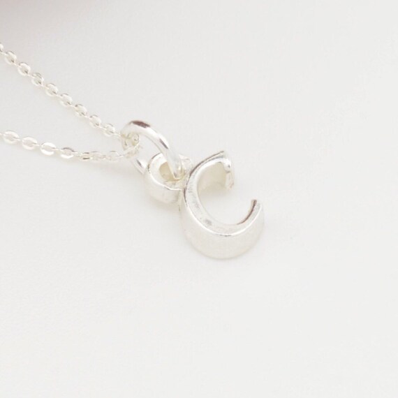Necklace. Handmade Solid Silver Initial 