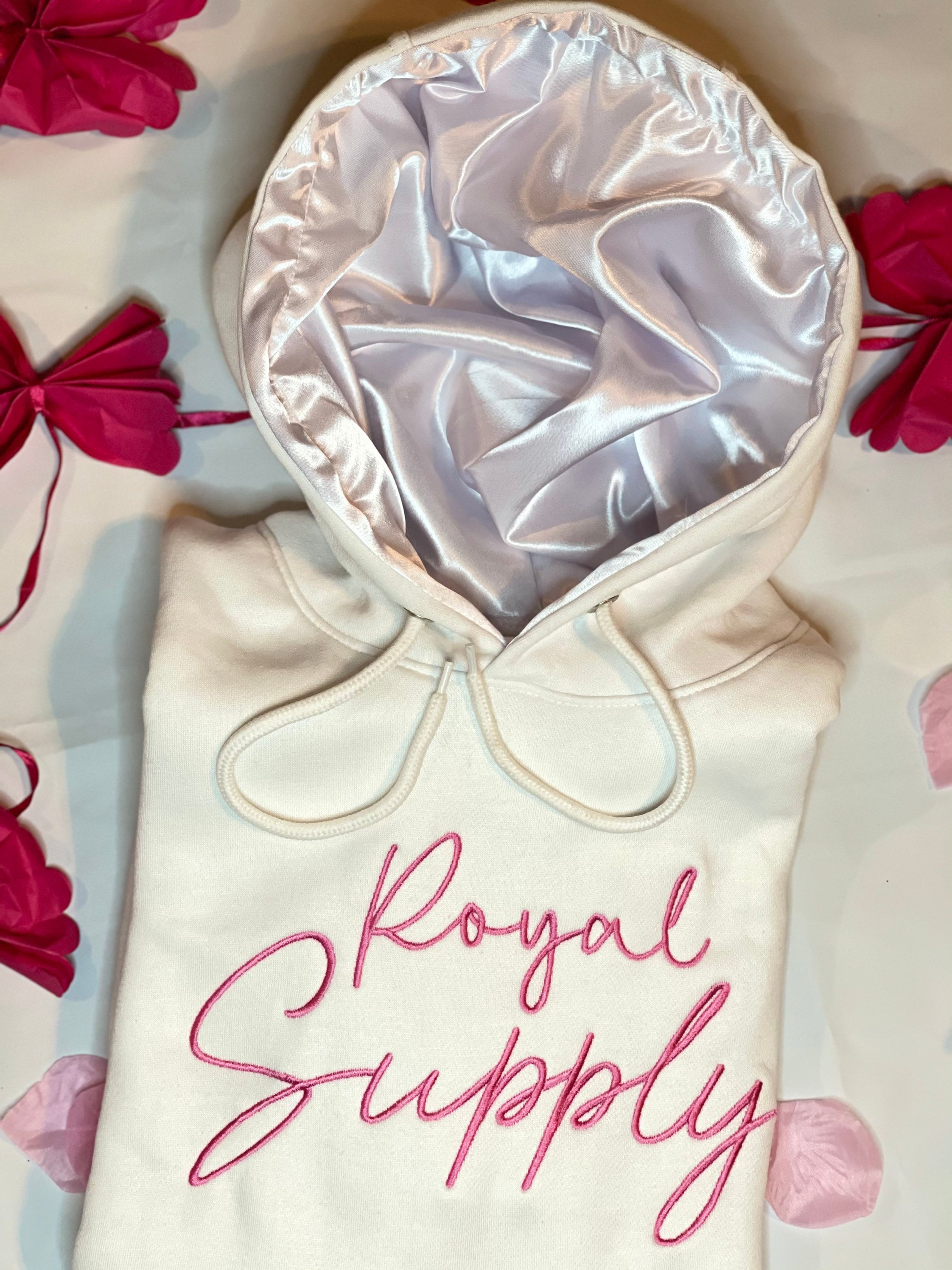 hoodie with satin lined hood