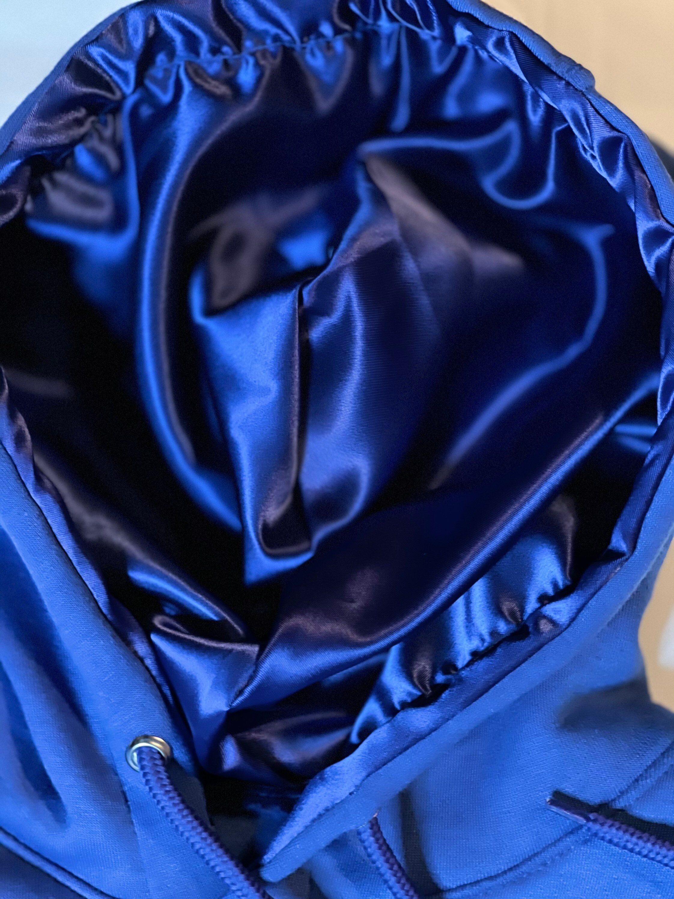 hoodie with satin lined hood