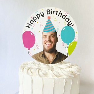 Photo Personalized Digital Cake Topper / Emailed to You- NOT Mailed to your home / Print at Home Birthday Cake Topper