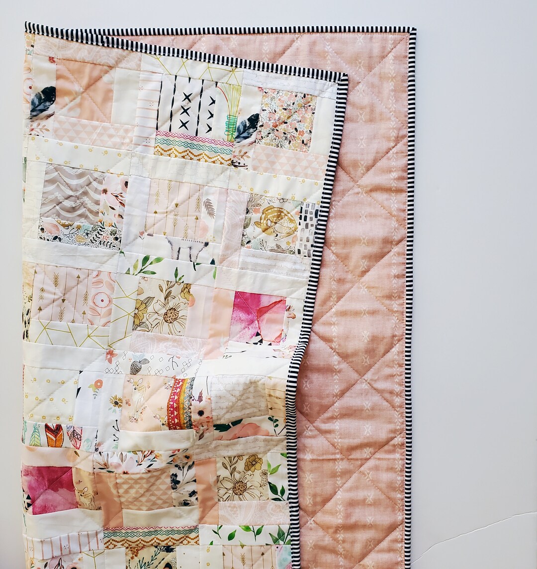 Floral Baby Scrap Quilt Scrap Baby Quilt Baby Quilt for - Etsy