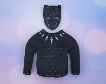 Panther Hero Black Elf Costume, Embroidered