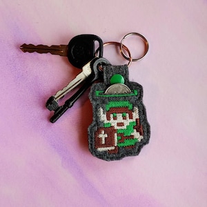 Embroidered Link Aldi Quarter Keeper Snap Tab Keychain