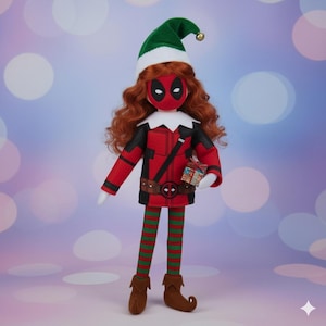 Disfraz de elfo del caos enmascarado, bordado