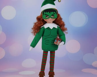 Green Strong Man Elf Costume, Embroidered