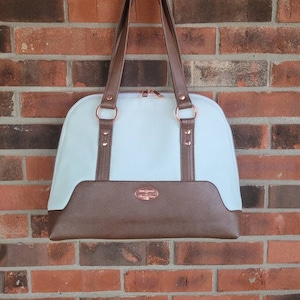 Two-toned Bowler Handbag- Baronia Bowler Pattern
