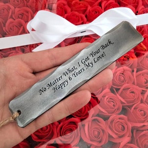 Personalized Iron Bookmark 6th anniversary gift - Iron wedding - gift  for him for her - 6 Year Gift for Book Lovers - 6th Iron Wedding Love