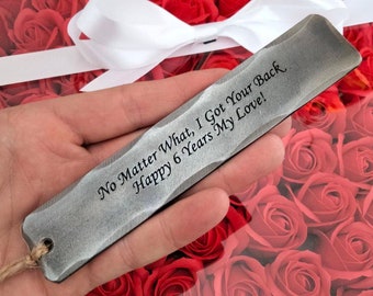 Personalized Iron Bookmark 6th anniversary gift - Iron wedding - gift  for him for her - 6 Year Gift for Book Lovers - 6th Iron Wedding Love