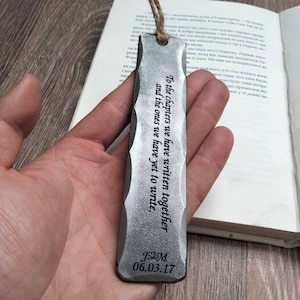 6th anniversary gift - Iron Bookmark - Iron wedding - Hand Forged Iron Heart - Personalized - iron gift - for him for her - 6th wedding gift