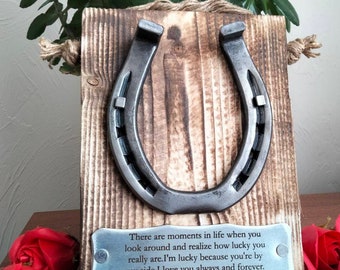 Blacksmith made Iron Horseshoe - 6th Anniversary - Iron wedding - 6th wedding anniversary - iron 6 year - Anniversary gift - Personalized