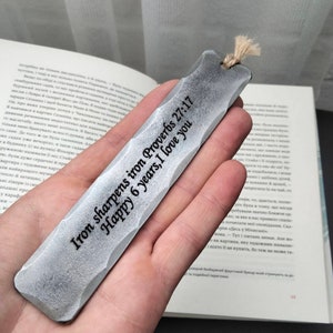 Personalized Iron Bookmark - 6th anniversary gift - Iron wedding - Iron sharpens iron - iron gift - for him for her - 6th wedding gift