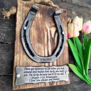Personalized Iron Horseshoe | 6th Anniversary Him Her | Unique Iron Wedding Gift | Customized 6th Year Celebration Gift for Wife or Husband