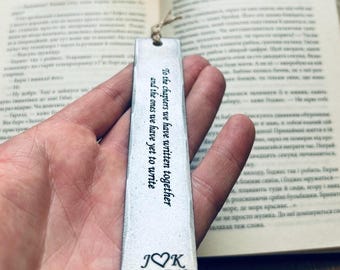 6th anniversary gift - Iron Bookmark - Iron wedding - Hand Forged Iron Heart - Personalized - iron gift - for him for her - 6th wedding gift