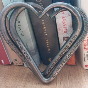 Iron Sharpens Iron - Blacksmith Made - 6th Wedding Anniversary - Iron Wedding Proverbs 27:17 - Personalised iron Anniversary - Birthday Gift