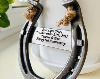 Blacksmith made Iron Horseshoe - 6th Anniversary - Iron wedding - 6th wedding anniversary - iron 6 year - Anniversary gift - Iron Anniversar